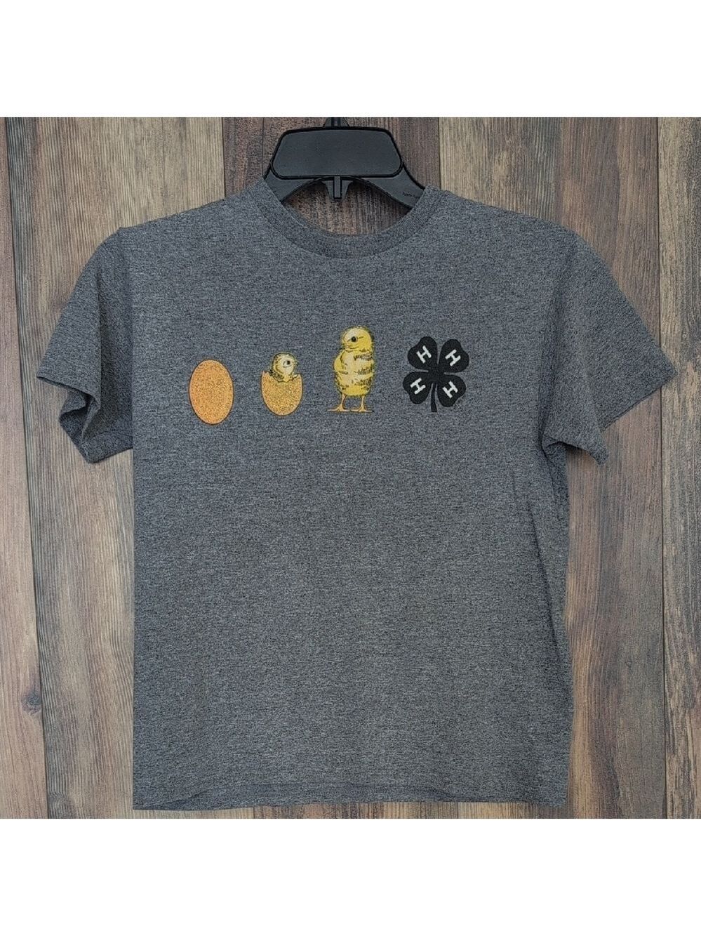 National 4H Council Gray Kids' T-Shirt with Chick Design S M281